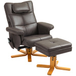 Massage Recliner Chair With Footstool And Hidden Storage | One Size | Brown