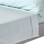 Organic Cotton Flat Sheet 400 Tc | Super King | Duck Egg Blue