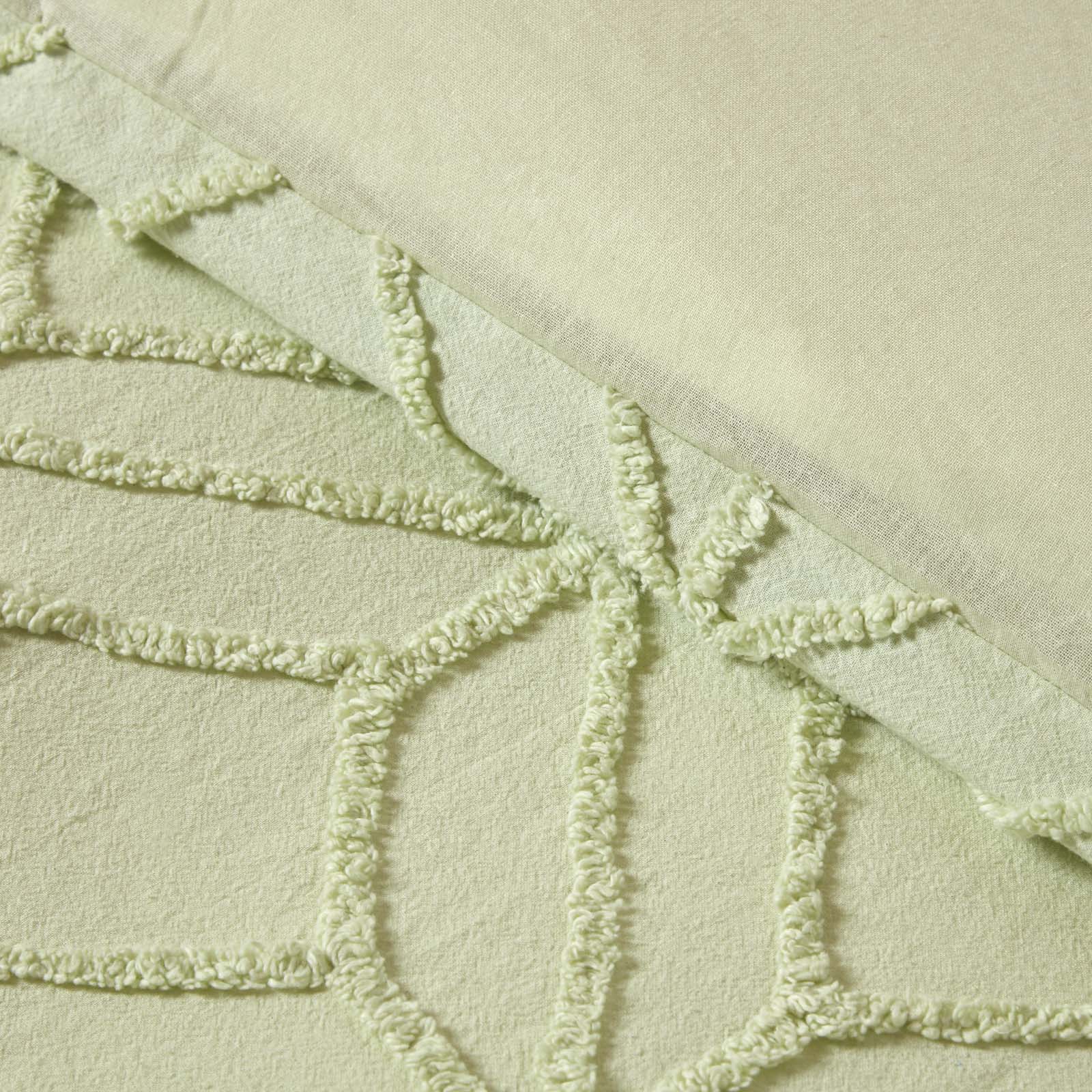 Diamond Cotton Tufted Duvet Cover Set | Double | Sage Green