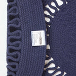 Crochet Braided Round Rug | 90cm | Navy Blue