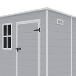 6 X 6ft Durable Pp Outdoor Storage Shed With Lockable Door, Floor, Window & Vent – Weatherproof Plastic Garden Shed