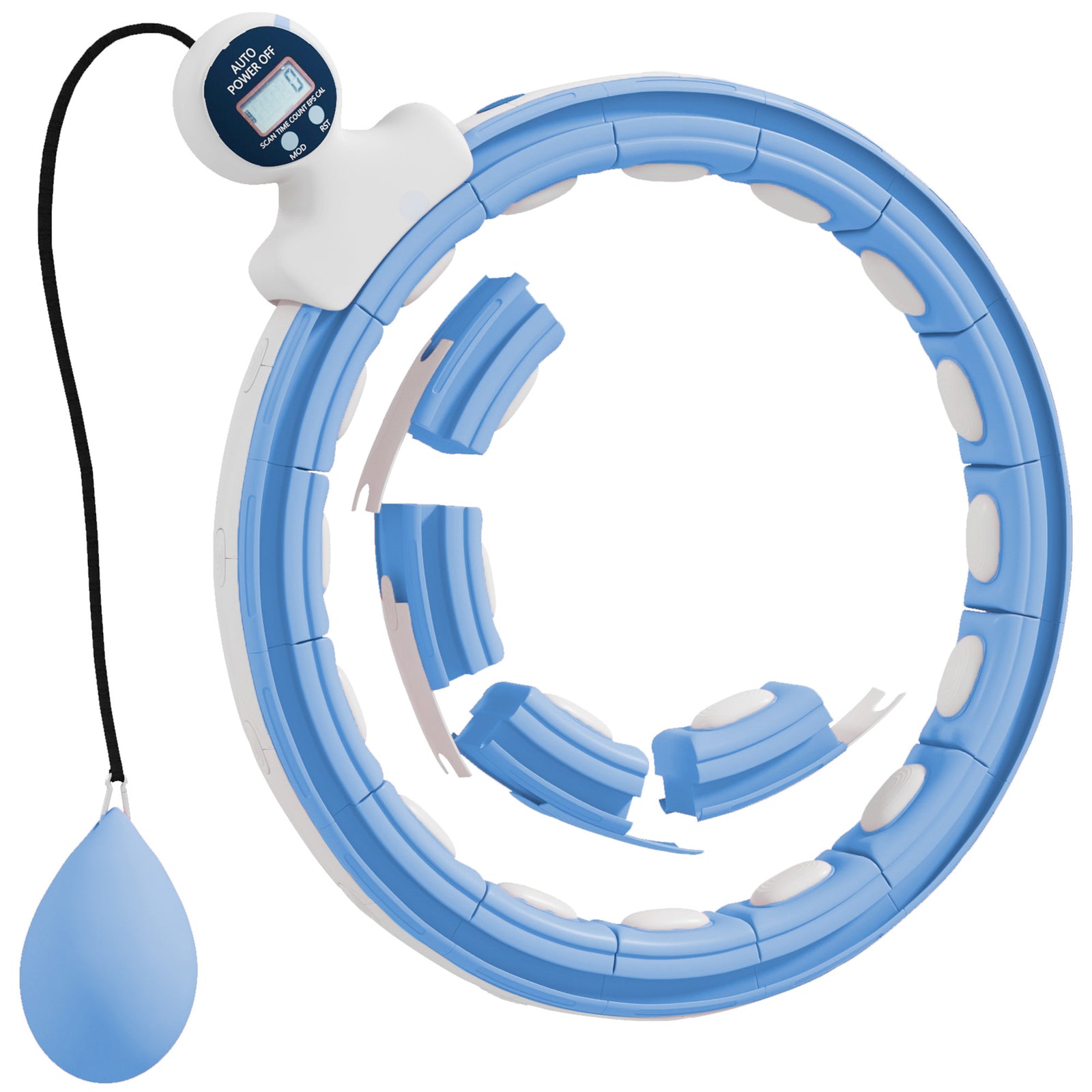 Smart Weighted Hula Hoop With 16 Detachable Knots | Blue