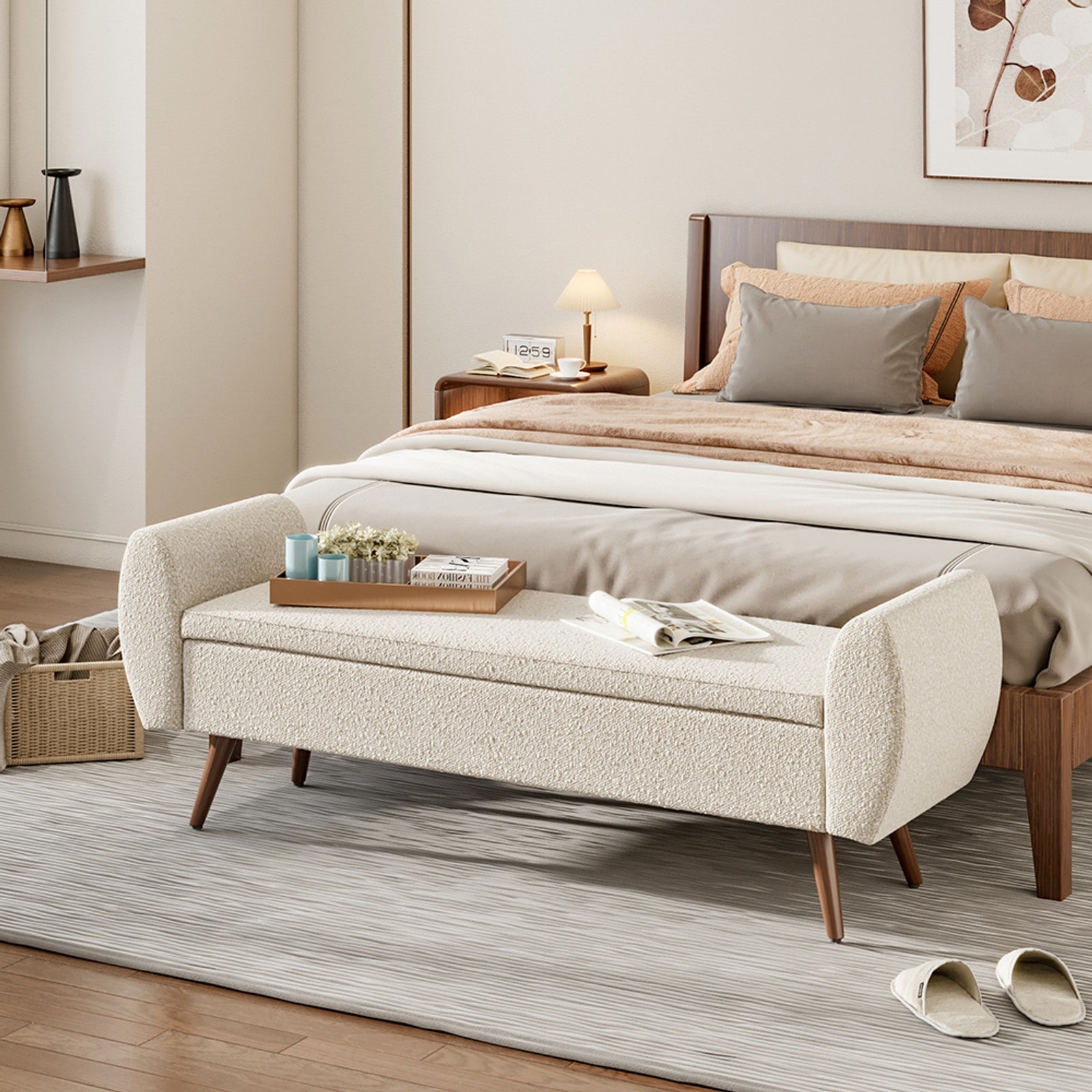 Breeins Teddy Fleece Upholstered Storage Bench