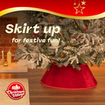 Velvet Christmas Tree Skirt 68cm Foldable Lightweight | Red