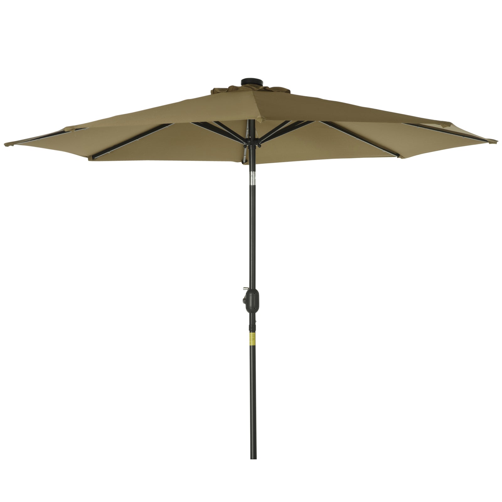 2.7m Patio Led Umbrella W/ Tilt/crank | Brown