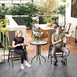 Outdoor Folding Rattan Chair, Dining Chair | Set of 2 | Brown