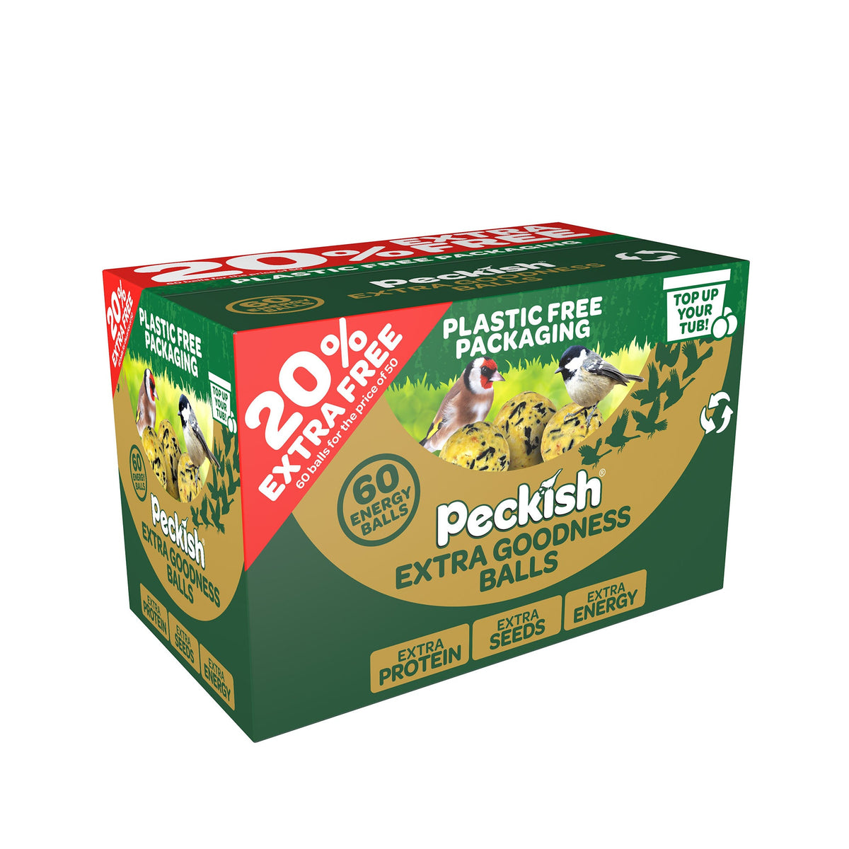 Extra Goodness Energy Balls - High-energy Suet With Sunflower & Peanut Energy Balls | Set of 12