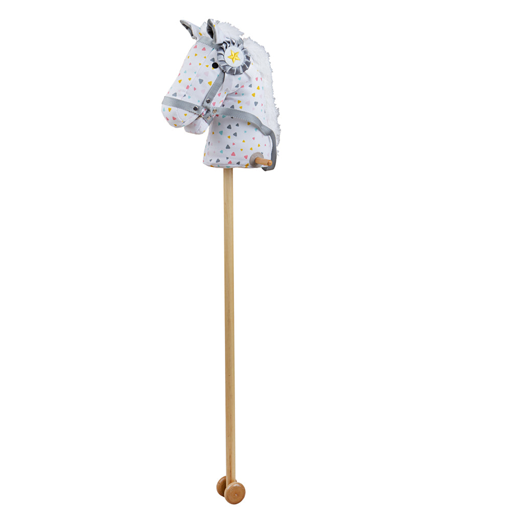 Wooden Patterned Hobby Horse, Easy Grip Handles, 96cm Tall