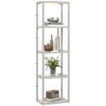 Led Floor Lamp With Glass Shelves, Dimmable Room Lamp | Grey
