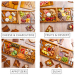 BlauKe Wooden Cheese Board Set For Big Parties - Large Wooden Serving Board/tray Of Acacia - Serving Platters With Cheese Tools