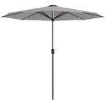 2.65m Parasol W/ Solar Led Lights & Crank Handle | Light Slate Gray