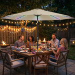3 M Garden Parasol Umbrella With Led Lights, Patio Umbrella | Beige