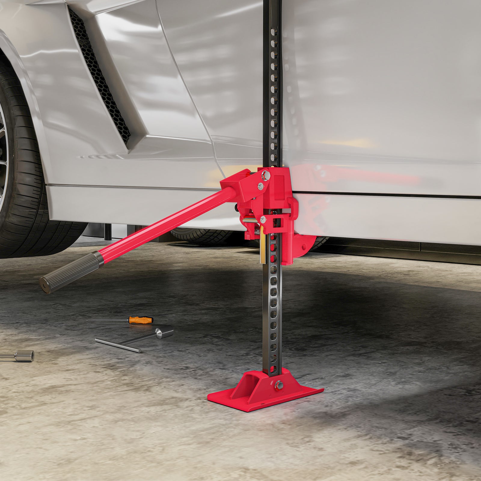 HOMCOM 33" 3 Tonne High Lift Farm Jack For 4x4 Tractors Trucks