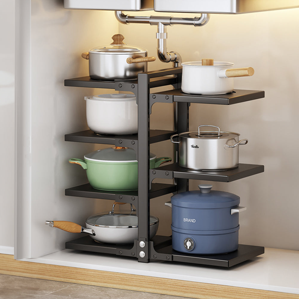 5/7-tier Adjustable Kitchen Pot Rack Organizer | Large