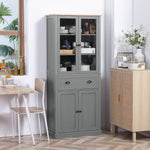 HOMCOM Tall Kitchen Cupboard, 5-tier Storage Cabinet With Adjustable Shelves
