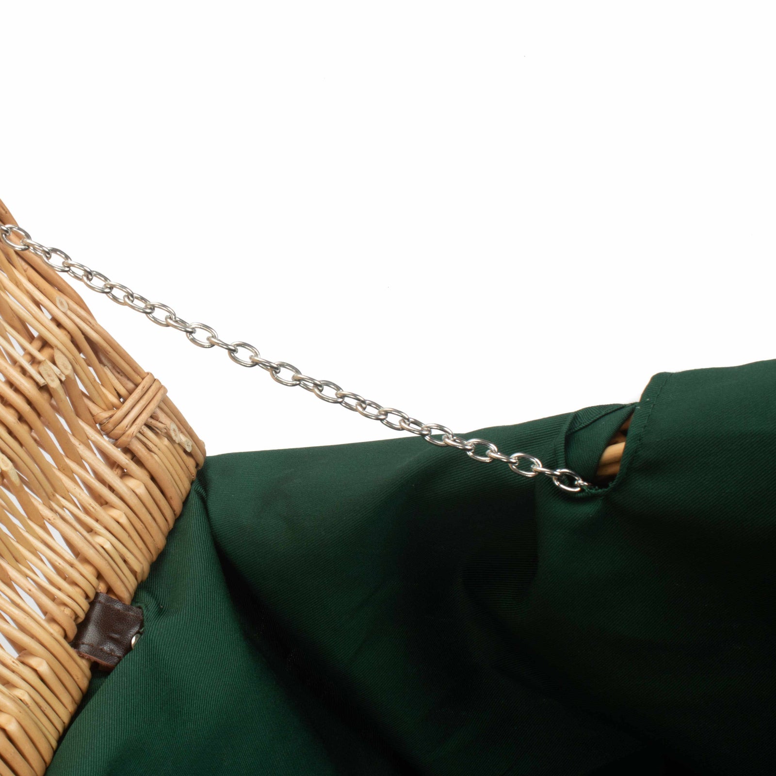 Wicker 55cm Buff Empty Picnic Basket Unlined | Green