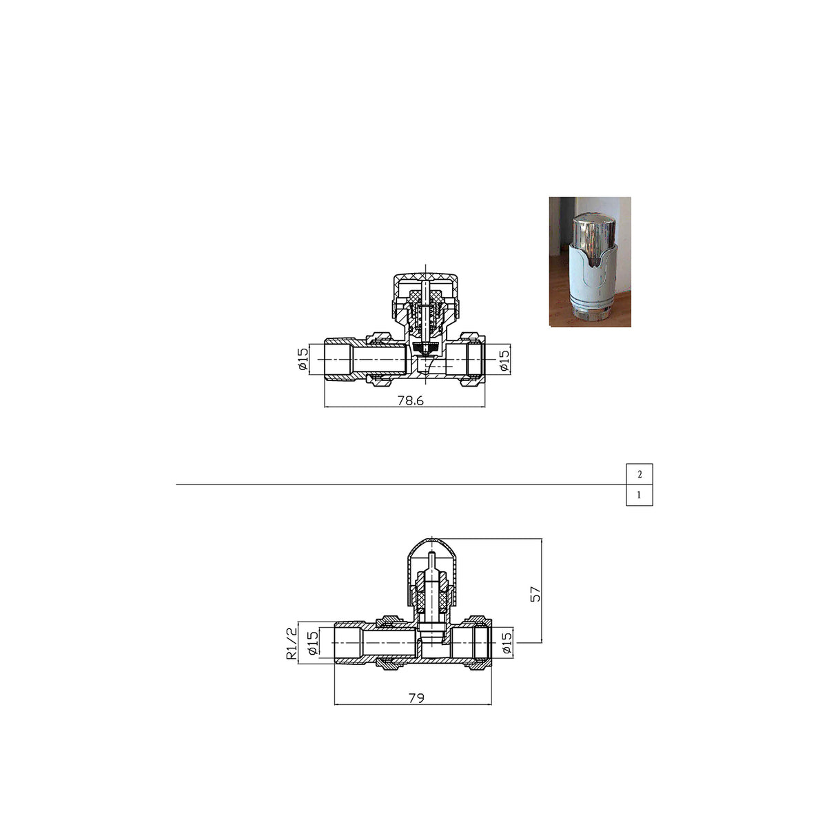 Bath Plus TB+ Thermostatic  Radiator Valve Set