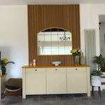 Tomi - Metal Arched Lattice Window Mirror | 95cm x 120cm | Gold