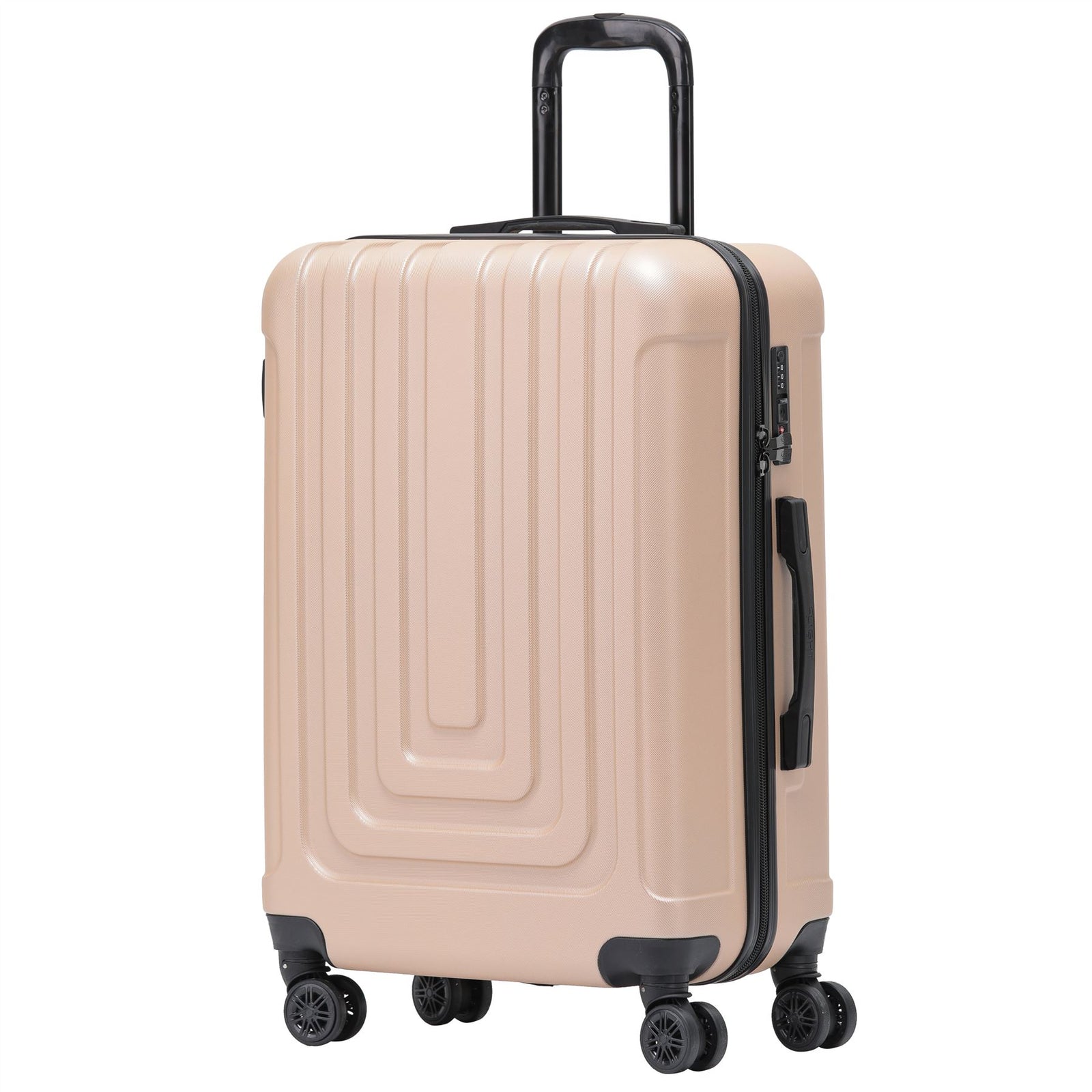 Medium 26" Hard Shell Check In Suitcase 8 Spinner Wheels Hold Luggage | Medium | Champagne