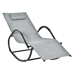 Zero Gravity Rocking Lounge Chair With Pillow | Grey