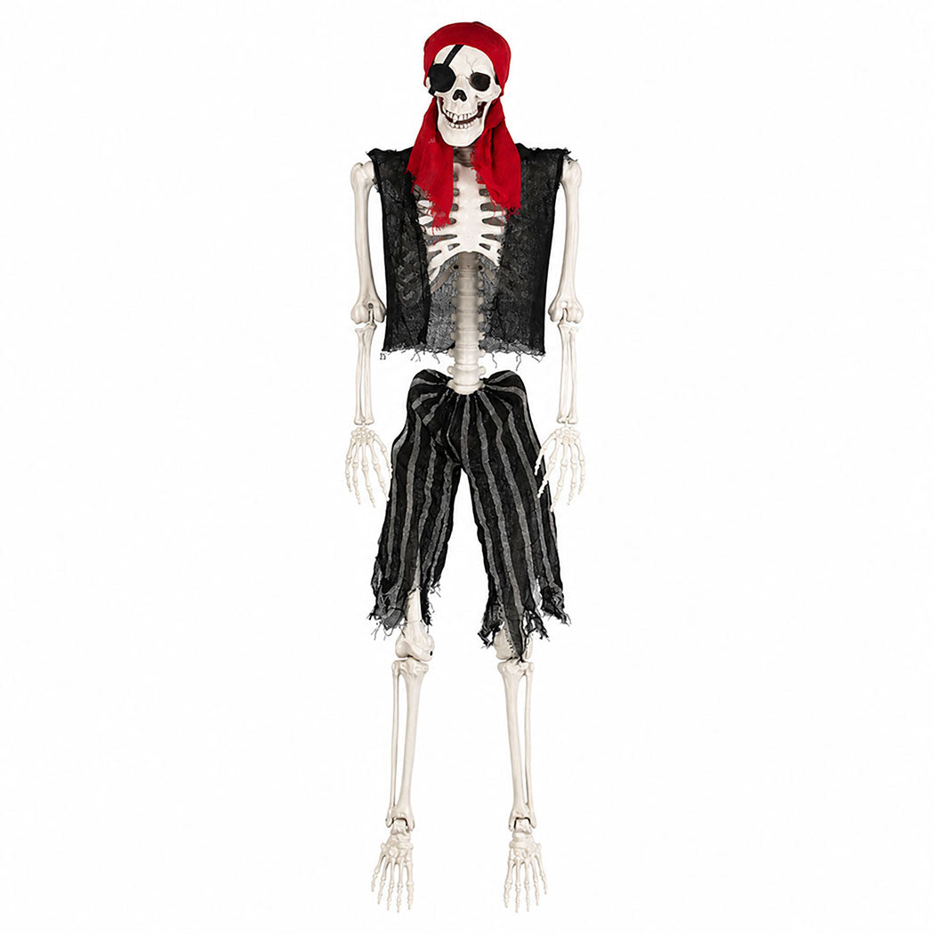 Yezi Halloween Skeleton Life Size Pirate Decor 166cm Pe Plastic White
