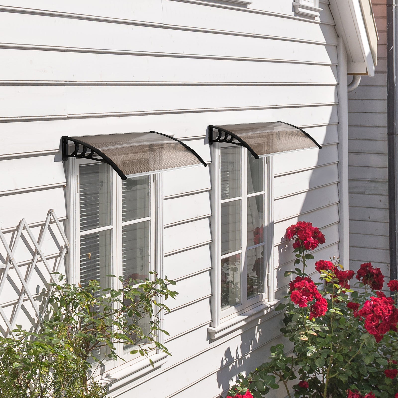 Outdoor Window Door Canopy, Uv Resistant | Small | Brown