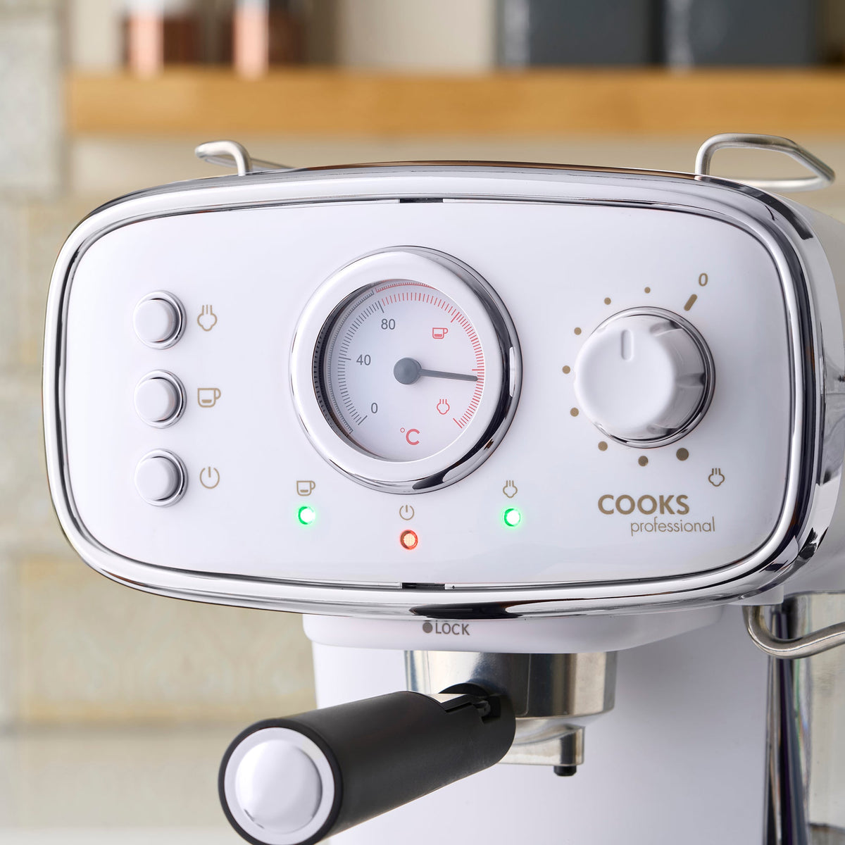 15-bar Retro Espresso Coffee Machine With Steam Wand | White & Silver