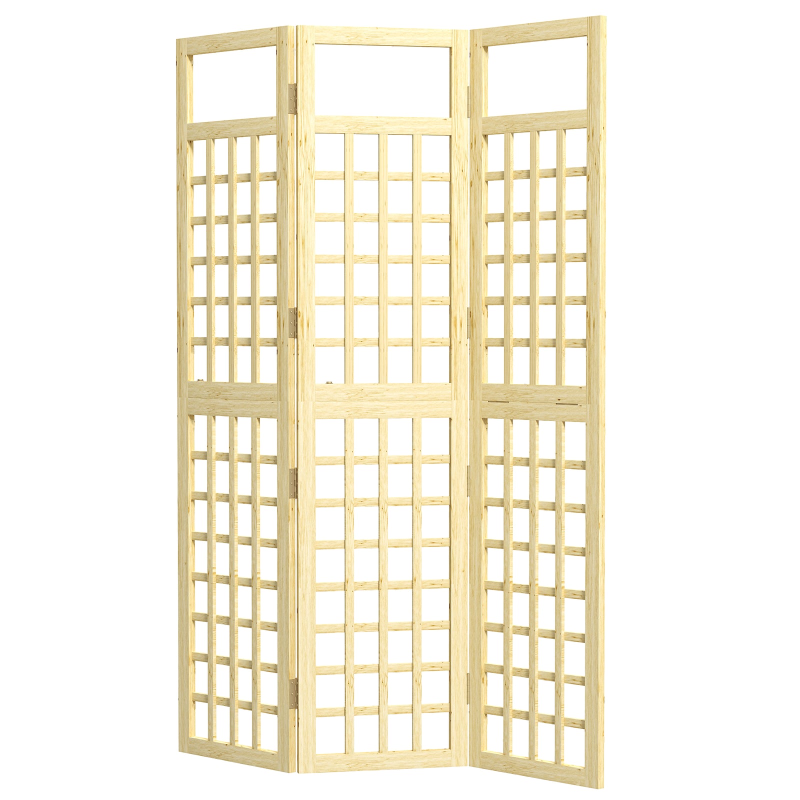 3-panel Wooden Garden Privacy Screen Wood Finish