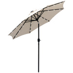 2.7m Patio Led Umbrella W/ Tilt/crank | Cream