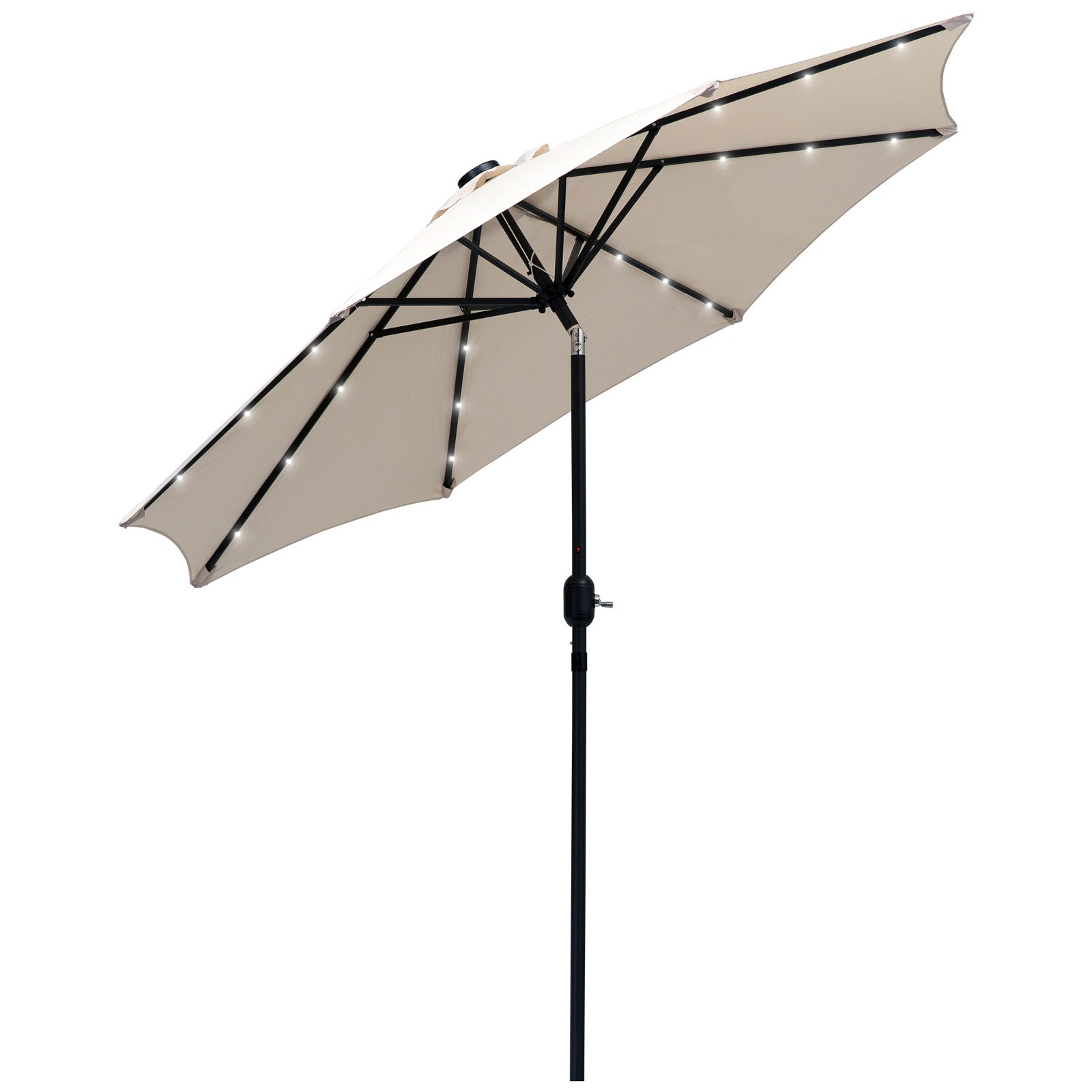 2.7m Patio Led Umbrella W/ Tilt/crank | Cream