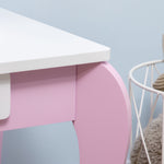 Kids Dressing Table With Mirror And Stool, For Ages 3-6 Years - Pink | Pink
