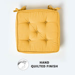 Cotton Dining Chair Booster Cushion | 40cm x 40cm | Mustard