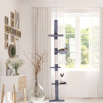 Floor To Ceiling Cat Tree For Indoor Cats 5-tier Kitty Tower | Gray