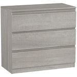 HOMCOM Chest Of Drawers, 3 Drawer Storage Cabinet Unit For Bedroom, Grey