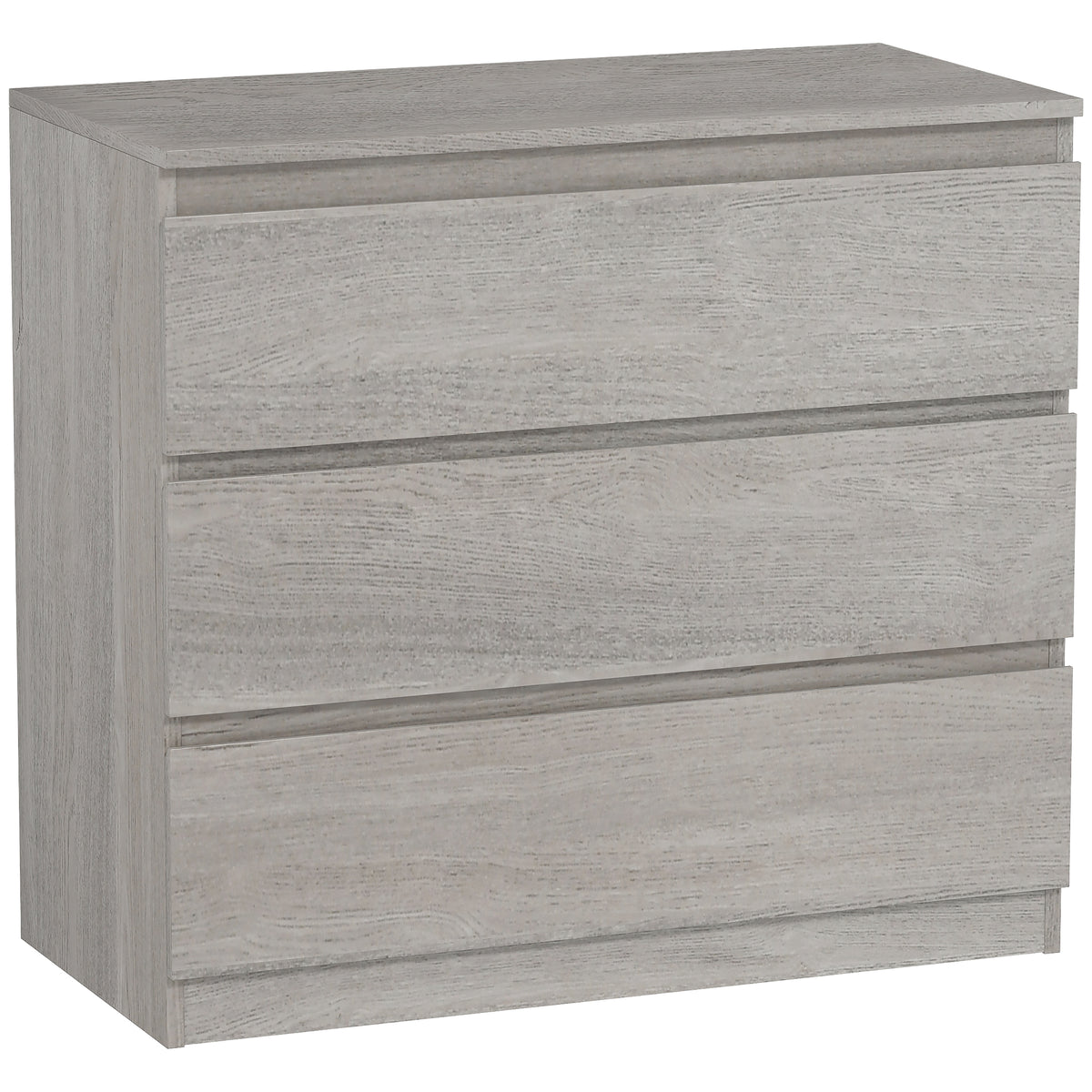 HOMCOM Chest Of Drawers, 3 Drawer Storage Cabinet Unit For Bedroom, Grey