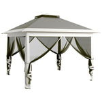 Pop Up Gazebo Height Adjustable Canopy Tentwith Carrying Bag | Dark Gray
