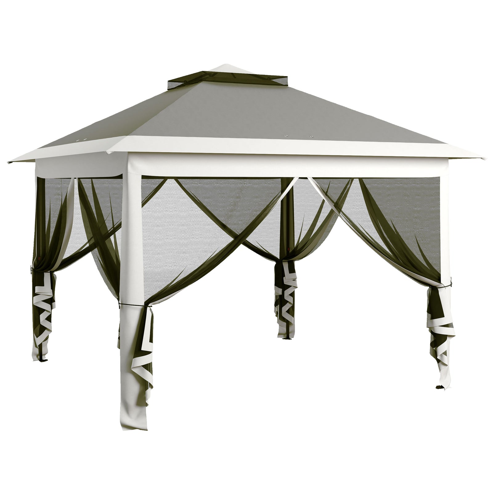 Pop Up Gazebo Height Adjustable Canopy Tentwith Carrying Bag | Dark Gray