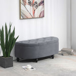 Semi-circle Bed End Bench Ottoman With Storage | Dark Gray