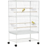 Large Bird Cage Budgie Cage For Finch Canaries Parrot With Stand | White