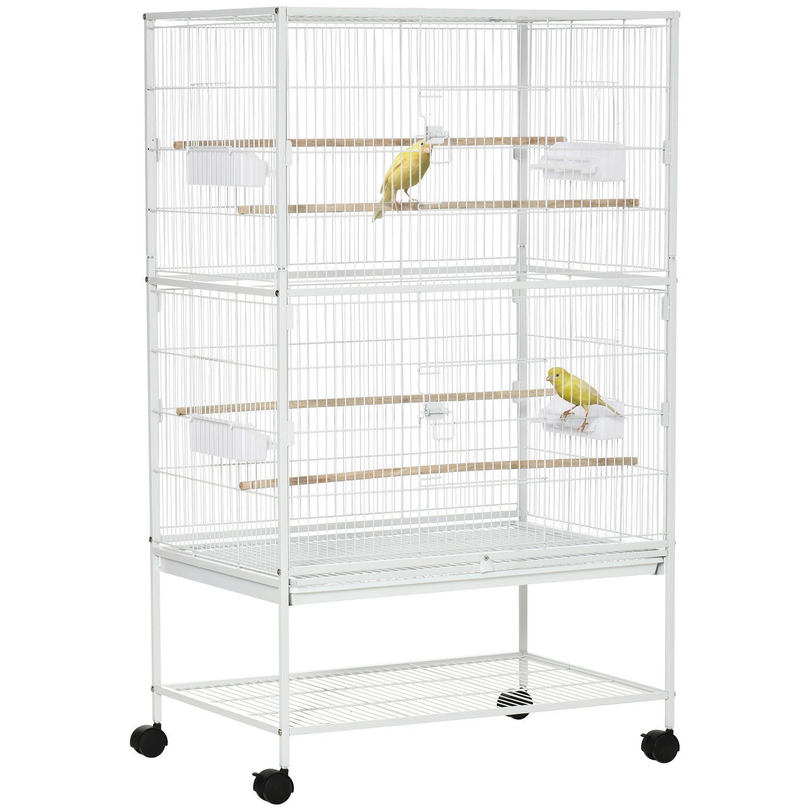 Large Bird Cage Budgie Cage For Finch Canaries Parrot With Stand | White