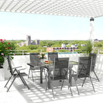 7 Piece Dining Set W/ Extendable Table And 6 Folding Chairs