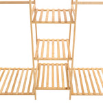 Bamboo Trapezoid Clothing Rack With 5-tier Storage Shelves Multi-functional Clothes Hanging Rack Stand | Natural