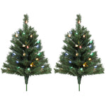 HOMCOM 60 Cm Prelit Christmas Tree, 2 Packs, 130 Tips, Ground Stakes, Green