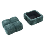 Modern Upholstered Storage Footstool Ottoman | Green