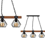 Ulf Hand Made Wall Lamp Matt Black Cage Natural Wood Rugged Industrial Chic