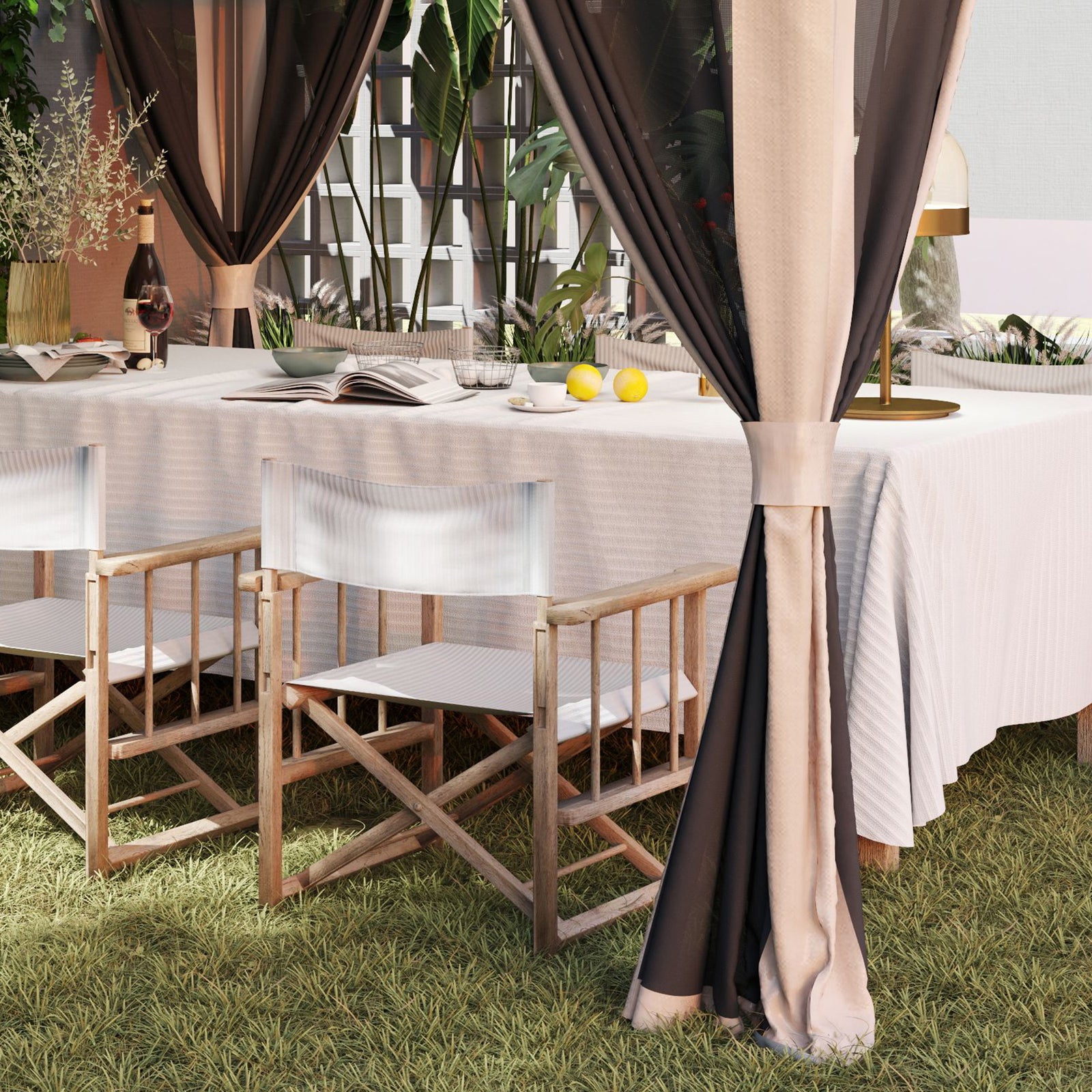 3.6x3.6m Pop Up Gazebo, Mesh Sides, Upf50+ | Beige