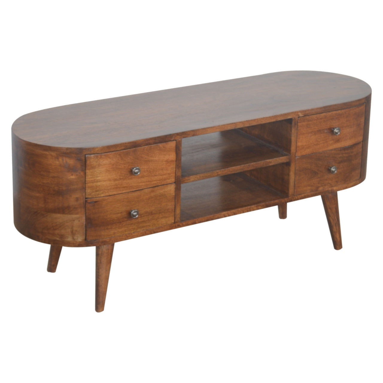 Solid Wood Chestnut Rounded Entertainment Unit