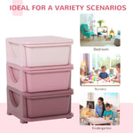 Kids Storage Units With Drawers 3 Or 6 Tier Chest Vertical Dresser Tower | Pink