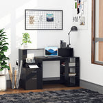 Multi-storage & Workstation Desk Table Storage Shelves Home | Jet Black