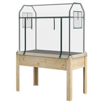 Wood Planter With Greenhouse Cover & Bed Liner